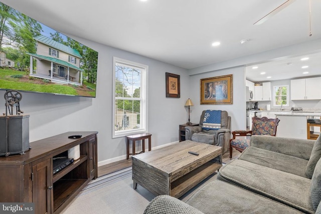 8558 Opal Rd, Warrenton, VA 20186 - living room with recessed lighting and light wood-style flooring