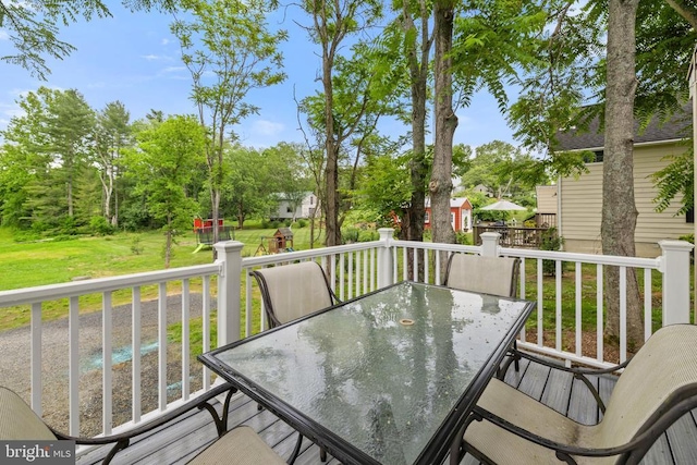 8558 Opal Rd, Warrenton, VA 20186 - deck featuring outdoor dining space and a yard