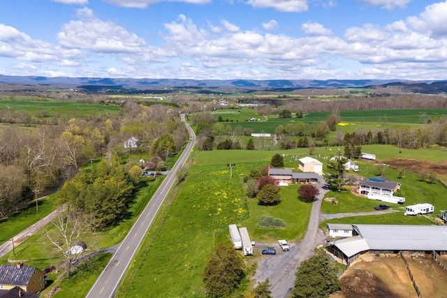 10999 Orkney Grade, Mount Jackson, VA 22842 - aerial overview of property's location with rural landscape and a mountainous background