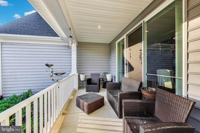 13001 Wipple Ct, Fredericksburg, VA 22407 - balcony featuring an outdoor living space