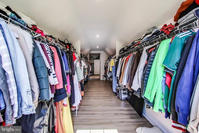 13001 Wipple Ct, Fredericksburg, VA 22407 - walk in closet with lofted ceiling and wood finished floors