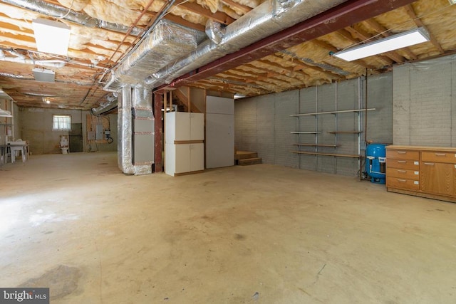 below grade area with heating unit
