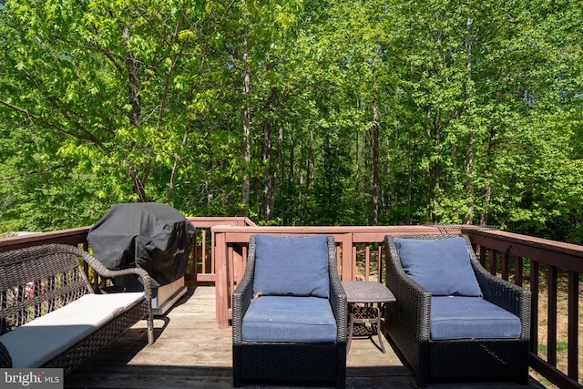 12107 Knight Ct, Fredericksburg, VA 22407 - wooden terrace with grilling area