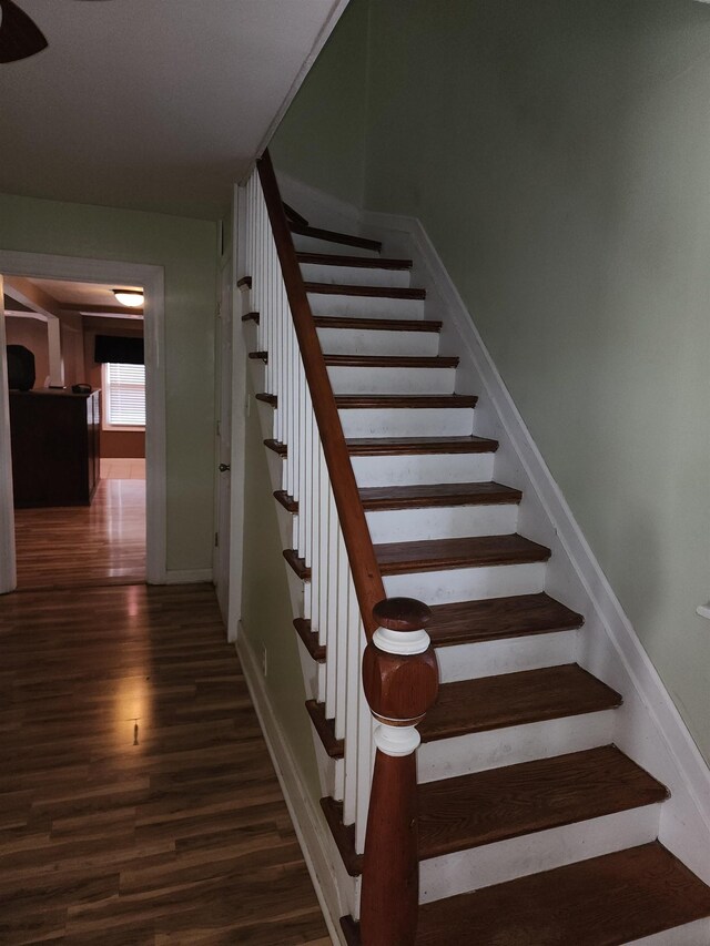 1111 Maple St, Staunton, VA 24401 - stairs featuring wood finished floors and baseboards