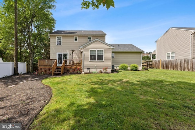12224 Stonehenge Dr, Fredericksburg, VA 22407 - rear view of property with a wooden deck