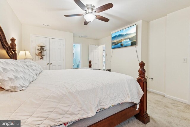 12224 Stonehenge Dr, Fredericksburg, VA 22407 - carpeted bedroom with baseboards, ceiling fan, and a closet