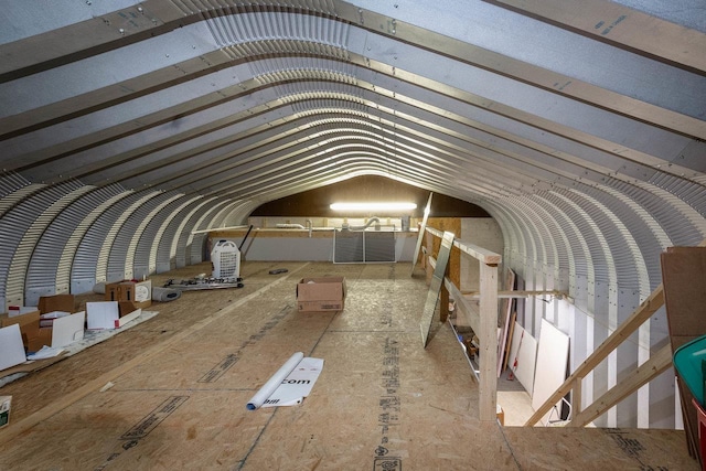 misc room with vaulted ceiling