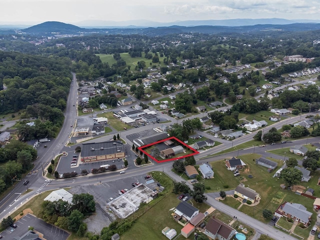 aerial view featuring a mountain view