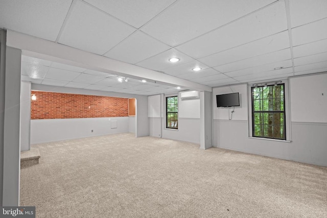 47 Marwood Dr, Palmyra, VA 22963 - carpeted empty room featuring a wall mounted air conditioner, a drop ceiling, and recessed lighting