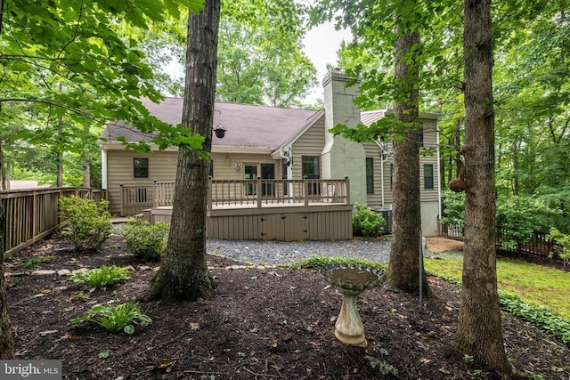 47 Marwood Dr, Palmyra, VA 22963 - back of house with a deck and a chimney