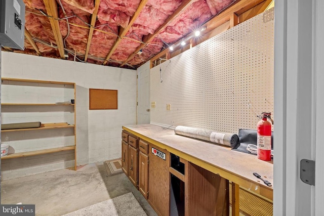 47 Marwood Dr, Palmyra, VA 22963 - unfinished basement featuring a workshop area and concrete block wall