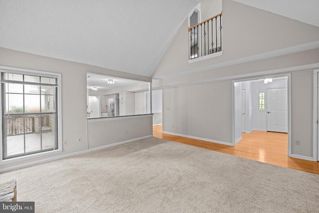 47 Marwood Dr, Palmyra, VA 22963 - unfurnished living room with high vaulted ceiling and carpet flooring
