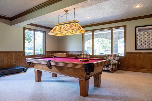 5090 Springhouse Cir, Rockingham, VA 22802 - game room with wainscoting, a textured ceiling, and wooden walls