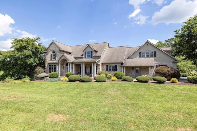 5090 Springhouse Cir, Rockingham, VA 22802 - cape cod house with a front yard and brick siding