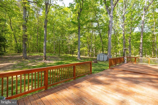 1905 Artillery Ridge Rd, Fredericksburg, VA 22408 - deck with a shed, an outbuilding, and a yard