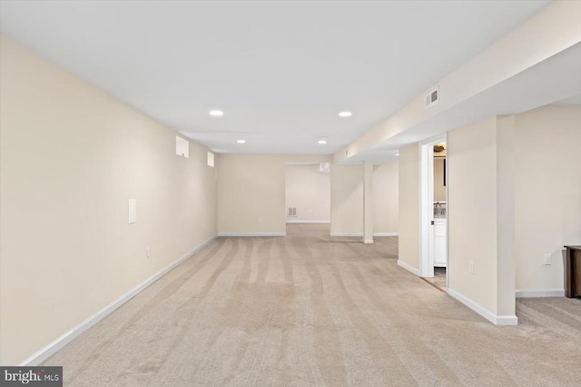 1905 Artillery Ridge Rd, Fredericksburg, VA 22408 - finished below grade area with light carpet, recessed lighting, and baseboards
