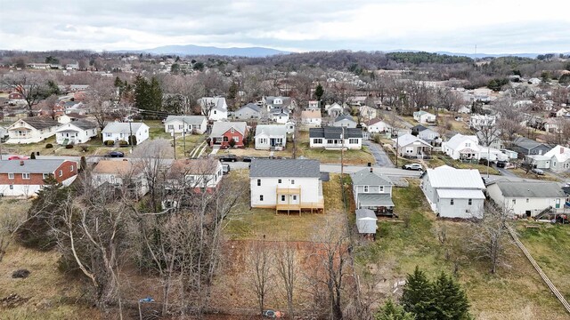 aerial view with a mountain view