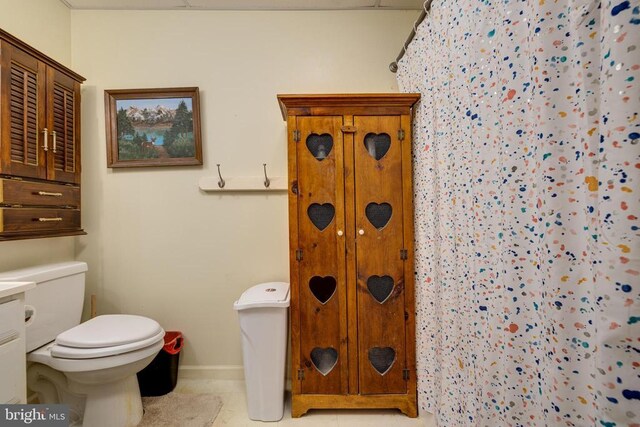 145 Colwood Dr, Rileyville, VA 22650 - full bathroom with toilet, baseboards, a closet, and tile patterned flooring