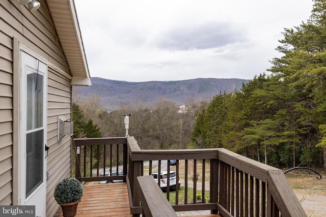 145 Colwood Dr, Rileyville, VA 22650 - wooden deck featuring a forest view and a mountain view