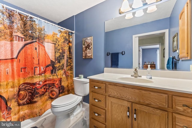 12219 Glade Dr, Fredericksburg, VA 22407 - bathroom featuring toilet, vanity, and a shower with curtain