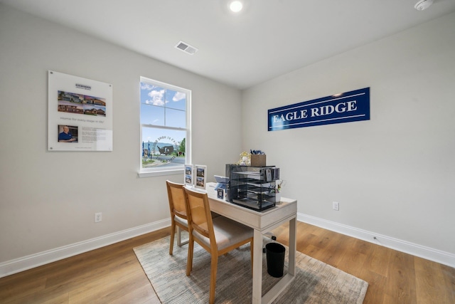 14767 Green View Dr, Elkton, VA 22827 - office space featuring baseboards, visible vents, and wood finished floors