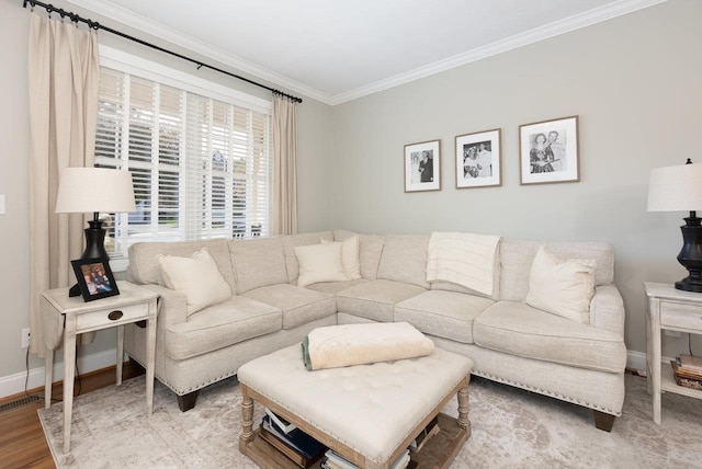 21 Spring View Dr, Staunton, VA 24401 - living area with ornamental molding, wood finished floors, and baseboards