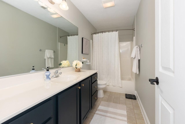 21 Spring View Dr, Staunton, VA 24401 - full bath featuring vanity, toilet, baseboards, shower / tub combo, and tile patterned floors