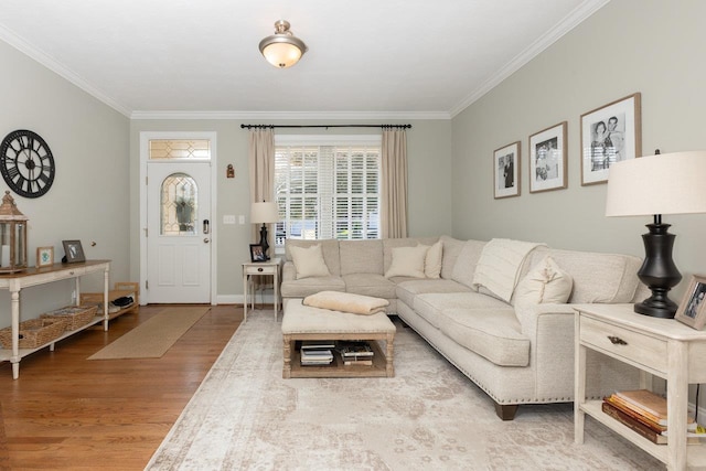 21 Spring View Dr, Staunton, VA 24401 - living room featuring ornamental molding and wood finished floors