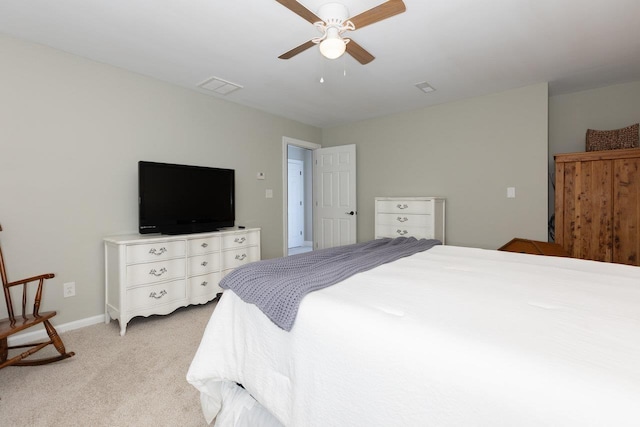 21 Spring View Dr, Staunton, VA 24401 - bedroom with light colored carpet, ceiling fan, and baseboards