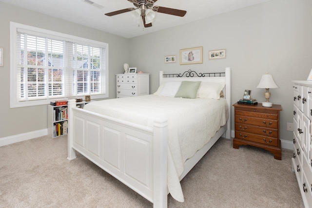 21 Spring View Dr, Staunton, VA 24401 - bedroom with light colored carpet, baseboards, and ceiling fan