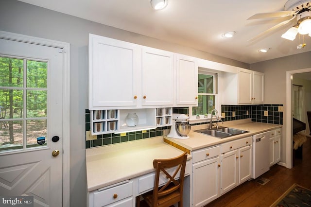 302 Gold Valley Rd, Locust Grove, VA 22508 - kitchen featuring a sink, dishwasher, white cabinets, and recessed lighting
