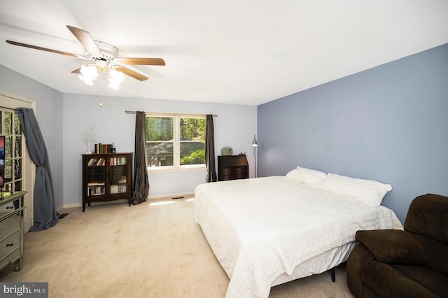 302 Gold Valley Rd, Locust Grove, VA 22508 - bedroom featuring light colored carpet, ceiling fan, and baseboards