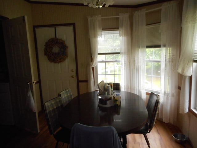 2780 Sunrise Dr, Broadway, VA 22815 - dining area featuring wood finished floors and crown molding