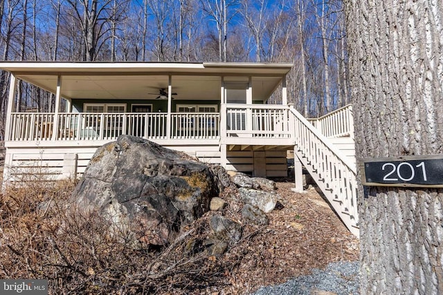 201 Chad Berry Ln, Syria, VA 22743 - view of front of property featuring a ceiling fan and stairway