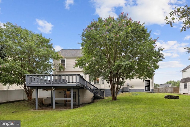 11729 Innisbrook Cir, Fredericksburg, VA 22407 - view of yard with a deck, stairway, and a fire pit
