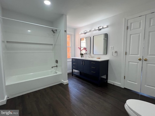 9872 Red Hill Rd, Spotsylvania, VA 22553 - full bathroom with wood finished floors, bathing tub / shower combination, and vanity