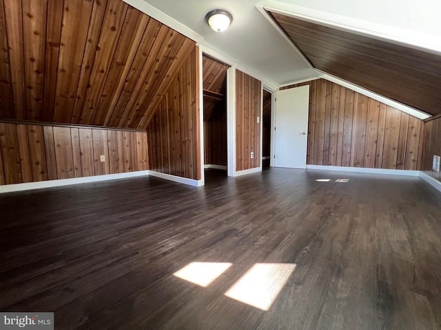 9872 Red Hill Rd, Spotsylvania, VA 22553 - bonus room with wood walls, vaulted ceiling, and wood finished floors