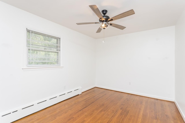 871 Kent Rd, Waynesboro, VA 22980 - unfurnished room featuring a baseboard radiator, light wood-style floors, and ceiling fan