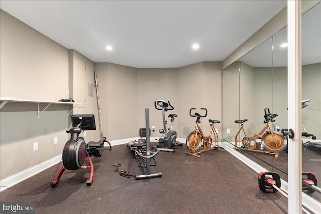 519 Cardinal Ln, Warrenton, VA 20186 - workout room featuring recessed lighting and baseboards