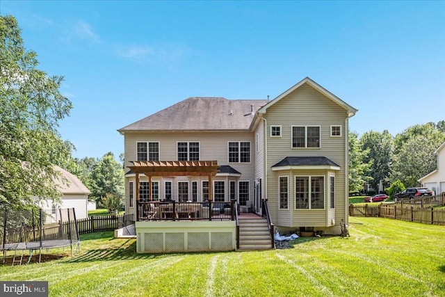 519 Cardinal Ln, Warrenton, VA 20186 - rear view of property with a deck, a pergola, and a fenced backyard