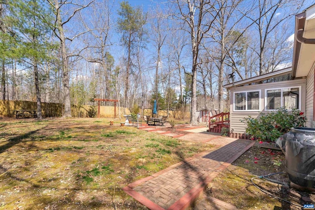 609 Jefferson Dr, Palmyra, VA 22963 - view of yard featuring a patio area and fence