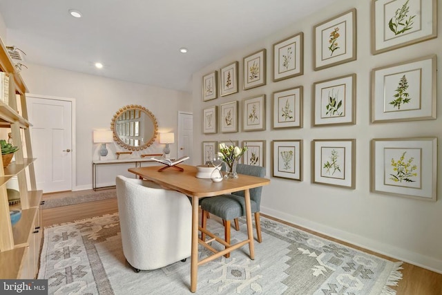 465 Baker Dr, Luray, VA 22835 - office area featuring baseboards, light wood-style floors, and recessed lighting