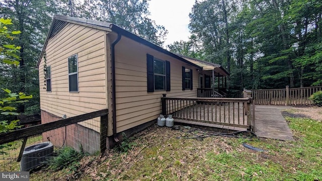 400 Laurel Dr, Madison, VA 22727 - view of side of home featuring a central air condition unit and a deck