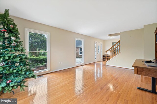 13001 Country View Ln, Amissville, VA 20106 - living area with stairway and light wood finished floors
