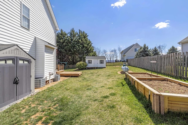 30 Sir Robin Rd, Waynesboro, VA 22980 - view of yard with a shed, an outbuilding, a garden, a deck, and central AC unit