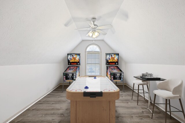 30 Sir Robin Rd, Waynesboro, VA 22980 - recreation room featuring wood finished floors, lofted ceiling, a ceiling fan, and baseboards