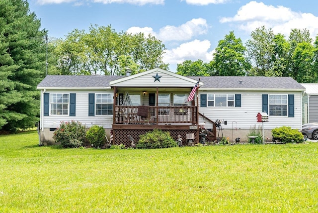3930 Williams Ln, Elkton, VA 22827 - view of front facade with a porch, a front lawn, and crawl space