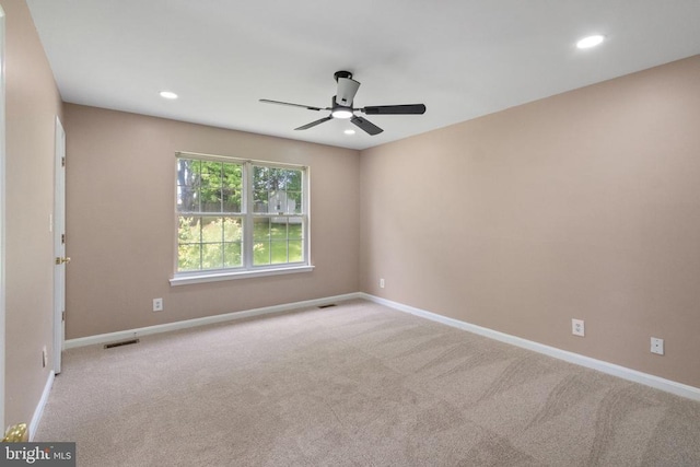 7306 Pullen Dr, Fredericksburg, VA 22407 - carpeted empty room with ceiling fan, baseboards, and recessed lighting