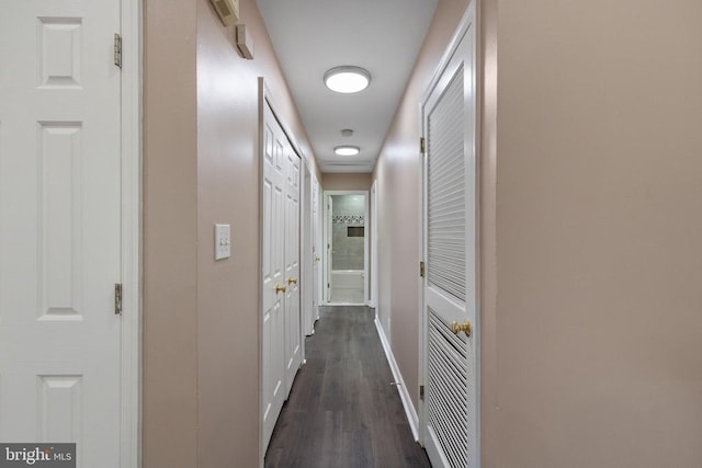7306 Pullen Dr, Fredericksburg, VA 22407 - hall with baseboards and dark wood-style floors