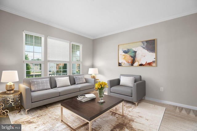 6056 Greenspring Rd, Fredericksburg, VA 22407 - living area featuring crown molding, baseboards, and carpet floors